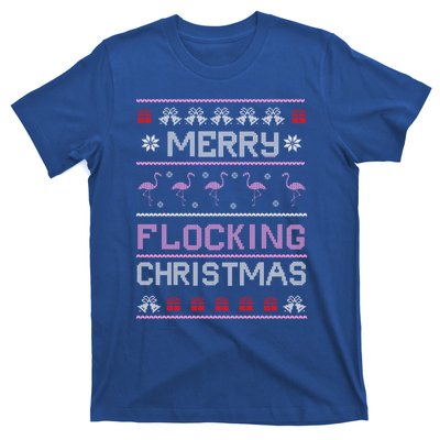 Flamingo Merry Flocking Christmas Funny Xmas Pajama Cool Gift T-Shirt