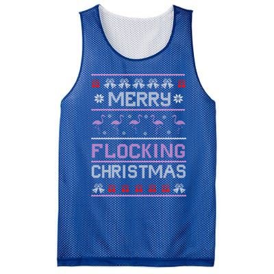 Flamingo Merry Flocking Christmas Funny Xmas Pajama Cool Gift Mesh Reversible Basketball Jersey Tank