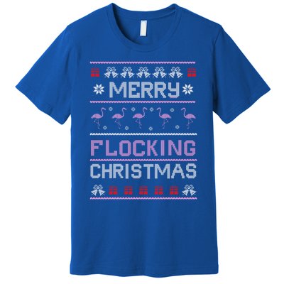 Flamingo Merry Flocking Christmas Funny Xmas Pajama Cool Gift Premium T-Shirt