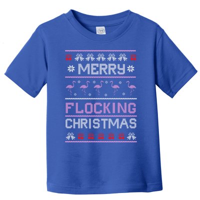 Flamingo Merry Flocking Christmas Funny Xmas Pajama Cool Gift Toddler T-Shirt