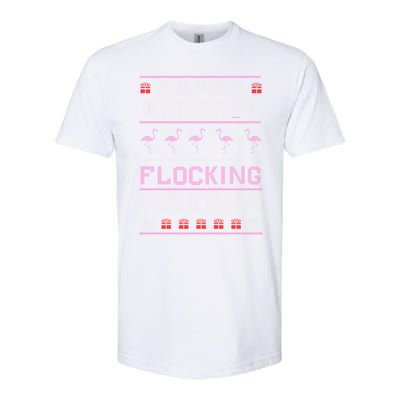 Flamingo Merry Flocking Christmas Funny Xmas Pajama Cool Gift Softstyle CVC T-Shirt