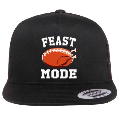 Feast Mode Football Turkey Funny Thanksgiving Gifts Flatbill Hat