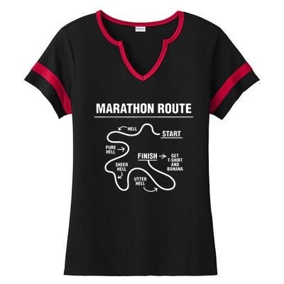 Funny Marathon Ladies Halftime Notch Neck Tee