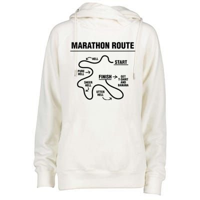 Funny Marathon Womens Funnel Neck Pullover Hood