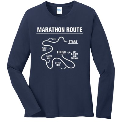 Funny Marathon Ladies Long Sleeve Shirt