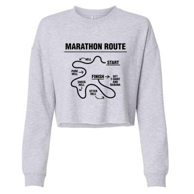 Funny Marathon Cropped Pullover Crew