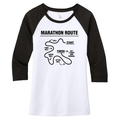 Funny Marathon Women's Tri-Blend 3/4-Sleeve Raglan Shirt