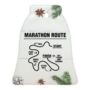 Funny Marathon Ceramic Bell Ornament