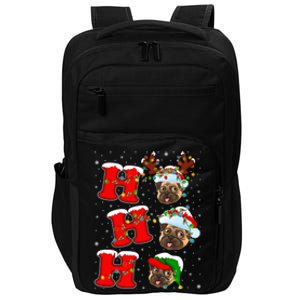 Funny Matching Family Santa Ho Ho Ho Pug Christmas Gift Impact Tech Backpack