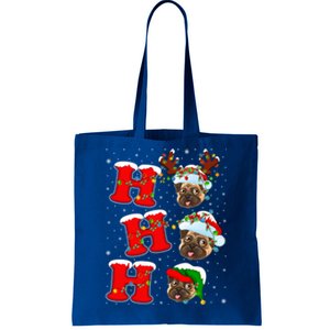 Funny Matching Family Santa Ho Ho Ho Pug Christmas Gift Tote Bag