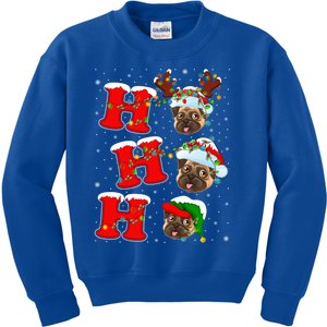 Funny Matching Family Santa Ho Ho Ho Pug Christmas Gift Kids Sweatshirt