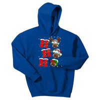 Funny Matching Family Santa Ho Ho Ho Pug Christmas Gift Kids Hoodie