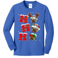 Funny Matching Family Santa Ho Ho Ho Pug Christmas Gift Kids Long Sleeve Shirt