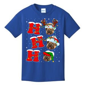 Funny Matching Family Santa Ho Ho Ho Pug Christmas Gift Kids T-Shirt