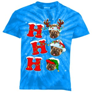 Funny Matching Family Santa Ho Ho Ho Pug Christmas Gift Kids Tie-Dye T-Shirt