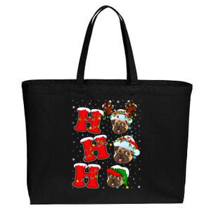 Funny Matching Family Santa Ho Ho Ho Pug Christmas Gift Cotton Canvas Jumbo Tote