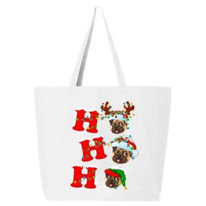 Funny Matching Family Santa Ho Ho Ho Pug Christmas Gift 25L Jumbo Tote