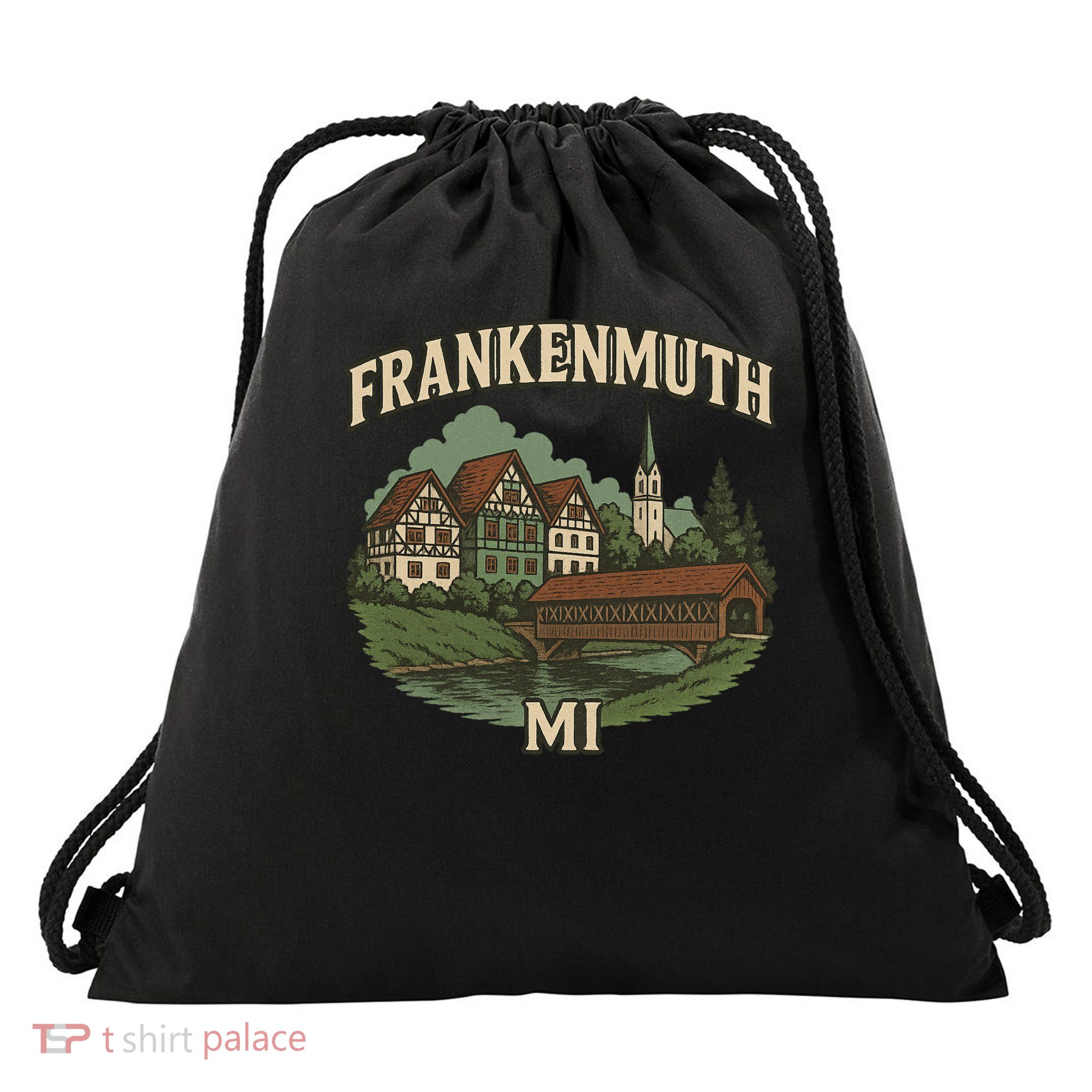 Frankenmuth Michigan Drawstring Bag