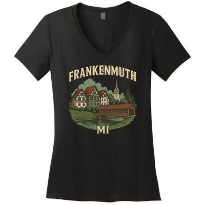 Frankenmuth Michigan Women's V-Neck T-Shirt