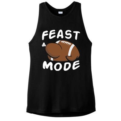 Feast Mode Football Turkey Funny Thanksgiving Gift Ladies PosiCharge Tri-Blend Wicking Tank