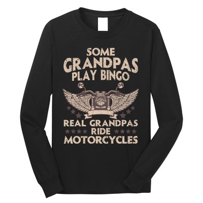 Funny Motorcycle For Grandpa Men Biker Motorcycle Rider Long Sleeve Shirt