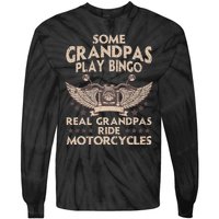 Funny Motorcycle For Grandpa Men Biker Motorcycle Rider Tie-Dye Long Sleeve Shirt