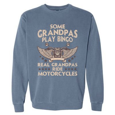 Funny Motorcycle For Grandpa Men Biker Motorcycle Rider Garment-Dyed Sweatshirt