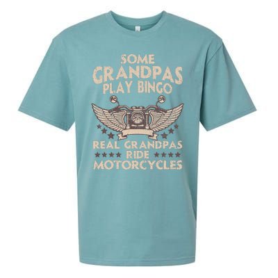 Funny Motorcycle For Grandpa Men Biker Motorcycle Rider Sueded Cloud Jersey T-Shirt