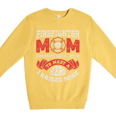 Firefighter Mom Firewoman Proud Moms Mother's Day Vintage Premium Crewneck Sweatshirt