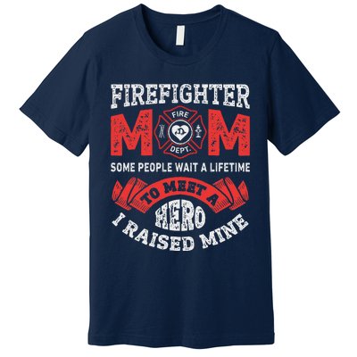 Firefighter Mom Firewoman Proud Moms Mother's Day Vintage Premium T-Shirt