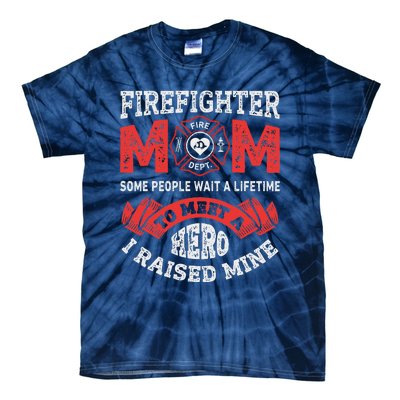 Firefighter Mom Firewoman Proud Moms Mother's Day Vintage Tie-Dye T-Shirt