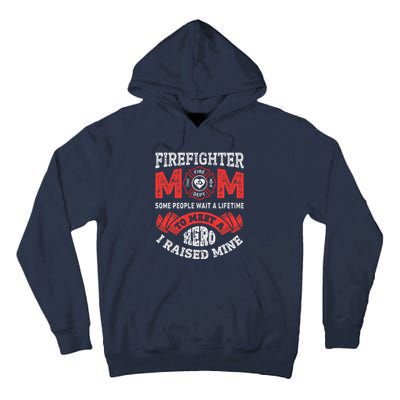 Firefighter Mom Firewoman Proud Moms Mother's Day Vintage Tall Hoodie