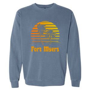 Fort Myers Florida Sunset Palm Trees Beach Vacation Cool Gift Garment-Dyed Sweatshirt