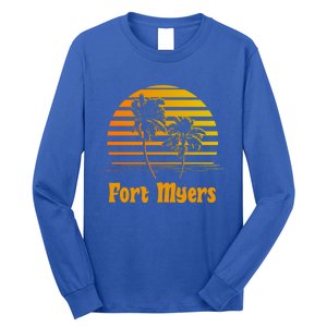 Fort Myers Florida Sunset Palm Trees Beach Vacation Cool Gift Long Sleeve Shirt