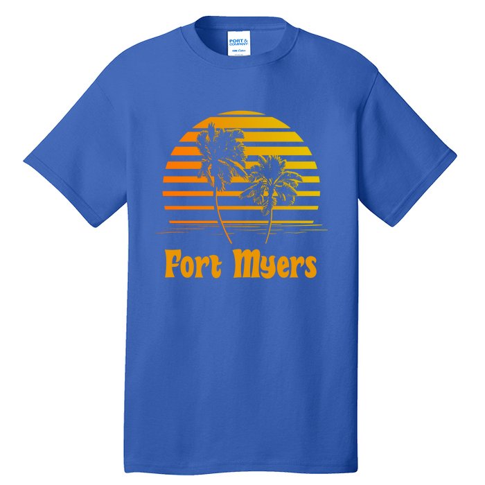 Fort Myers Florida Sunset Palm Trees Beach Vacation Cool Gift Tall T-Shirt