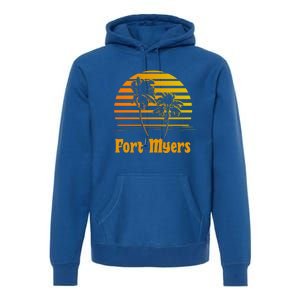 Fort Myers Florida Sunset Palm Trees Beach Vacation Cool Gift Premium Hoodie