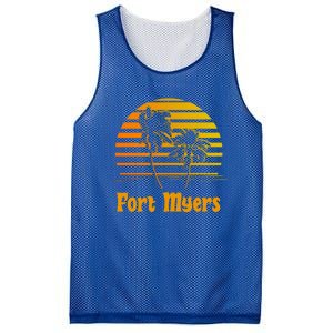 Fort Myers Florida Sunset Palm Trees Beach Vacation Cool Gift Mesh Reversible Basketball Jersey Tank