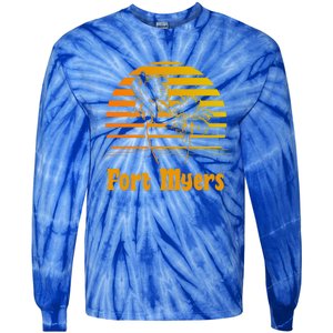 Fort Myers Florida Sunset Palm Trees Beach Vacation Cool Gift Tie-Dye Long Sleeve Shirt