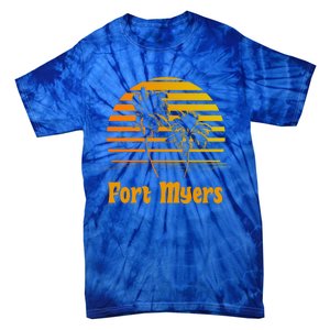 Fort Myers Florida Sunset Palm Trees Beach Vacation Cool Gift Tie-Dye T-Shirt