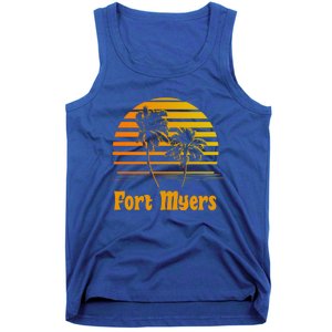 Fort Myers Florida Sunset Palm Trees Beach Vacation Cool Gift Tank Top