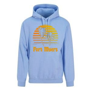 Fort Myers Florida Sunset Palm Trees Beach Vacation Cool Gift Unisex Surf Hoodie