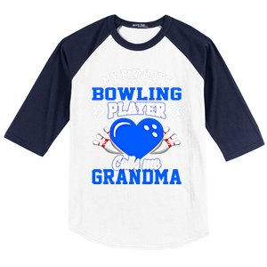 Fun My Favorite Bowling Player Calls Me Grandma Gift Baseball Sleeve Shirt