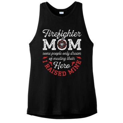 Firefighter Mom Firewoman Proud Moms Mother's Day VintageGift Ladies PosiCharge Tri-Blend Wicking Tank