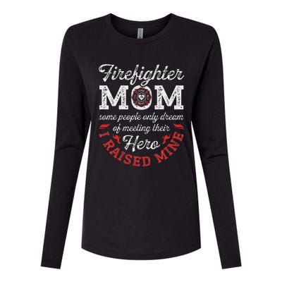 Firefighter Mom Firewoman Proud Moms Mother's Day VintageGift Womens Cotton Relaxed Long Sleeve T-Shirt