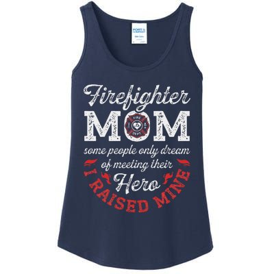 Firefighter Mom Firewoman Proud Moms Mother's Day VintageGift Ladies Essential Tank