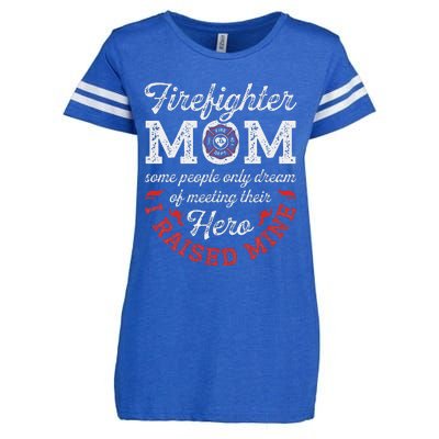 Firefighter Mom Firewoman Proud Moms Mother's Day VintageGift Enza Ladies Jersey Football T-Shirt