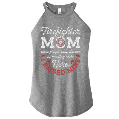 Firefighter Mom Firewoman Proud Moms Mother's Day VintageGift Women's Perfect Tri Rocker Tank