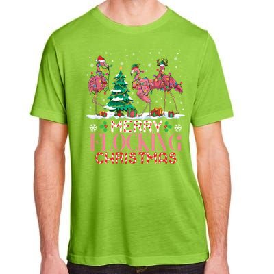 Flamingo Merry Flocking Christmas Funny Xmas Gift Adult ChromaSoft Performance T-Shirt