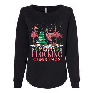 Flamingo Merry Flocking Christmas Funny Xmas Gift Womens California Wash Sweatshirt