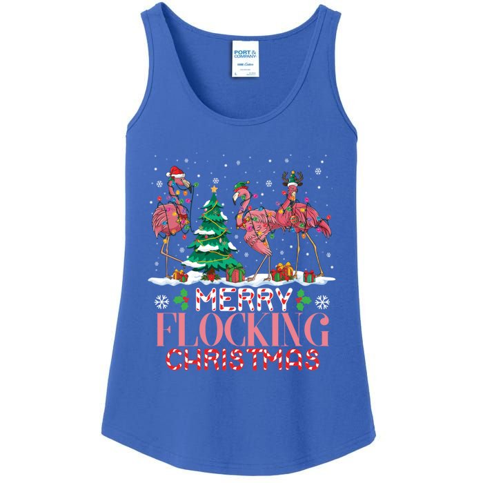 Flamingo Merry Flocking Christmas Funny Xmas Gift Ladies Essential Tank